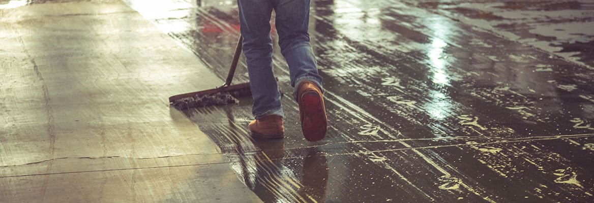 Clean industrial floor surface